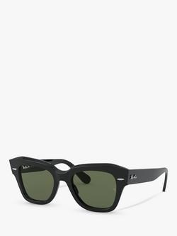 Ray-Ban RB2186 Unisex Polarised Square Sunglasses, Black, Black