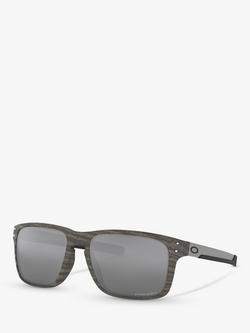 Oakley OO9384 Men's Holbrook Prizm Rectangular Sunglasses, Woodgrain/Grey, Woodgrain/Grey