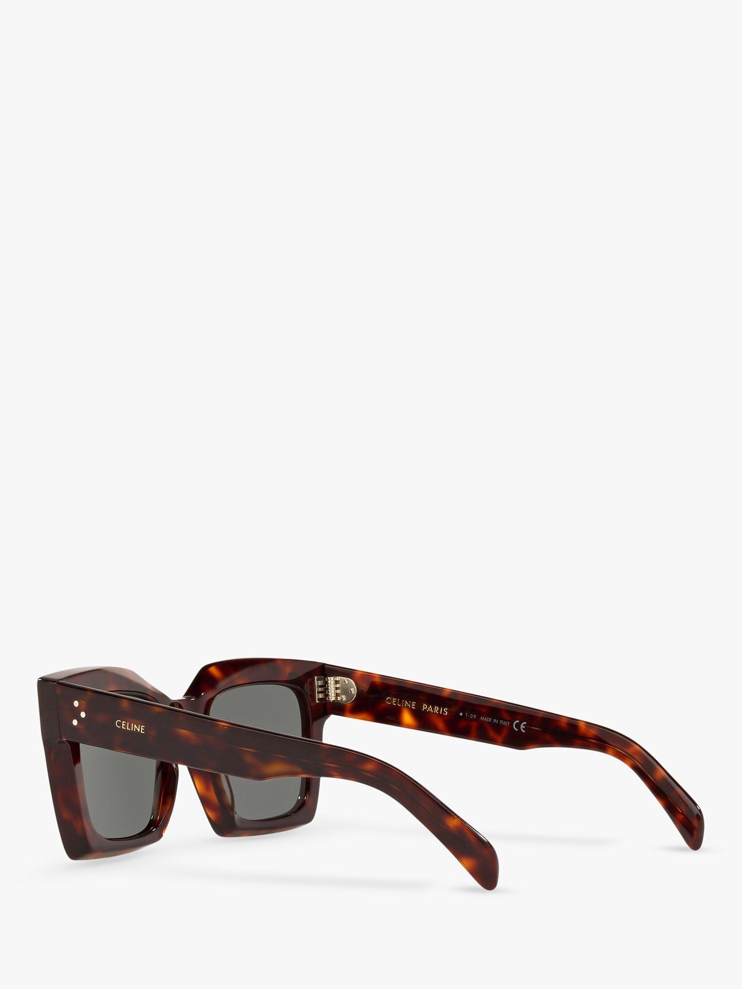 Product image 5 of 11, which shows Celine CL000245 Women's Chunky Square Sunglasses, Tortoise/Grey