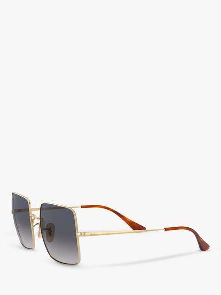 Ray-Ban RB1971 Women's Square Polarised Sunglasses, Gold - view 2, Gold