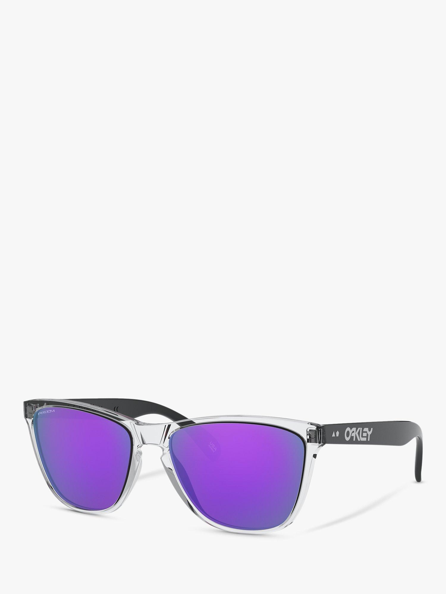 Oakley OO9444 Men's Frogskins 35th Anniversary D-Frame Sunglasses, Clear/Violet