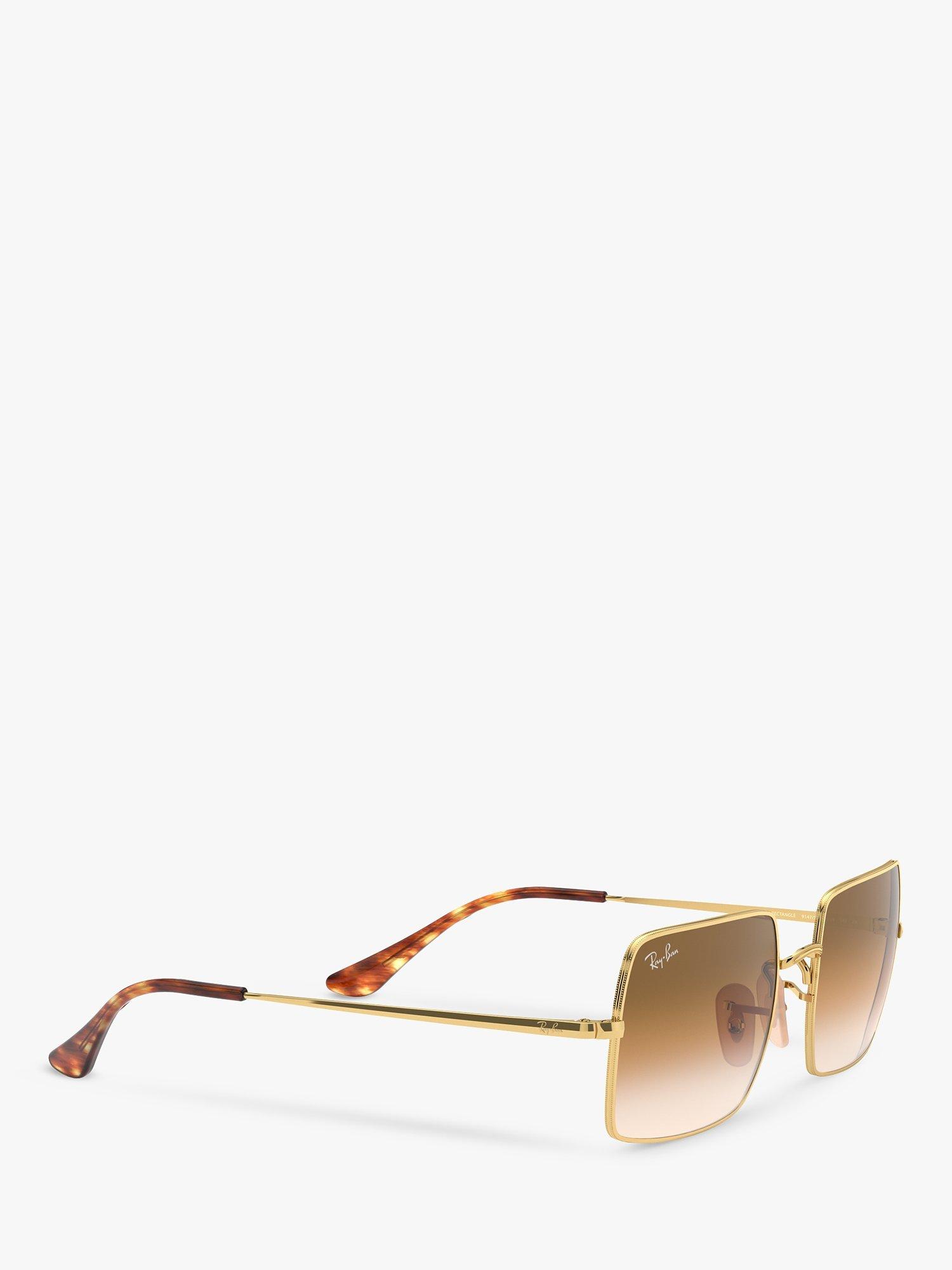 Ray-Ban RB1969 Unisex Rectangular Sunglasses, Gold/Brown Gradient