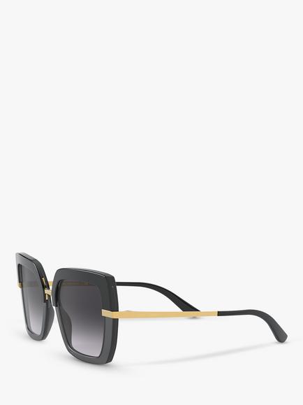 Dolce & Gabbana DG4373 Women's Square Sunglasses - view 2, Black/Grey Gradient