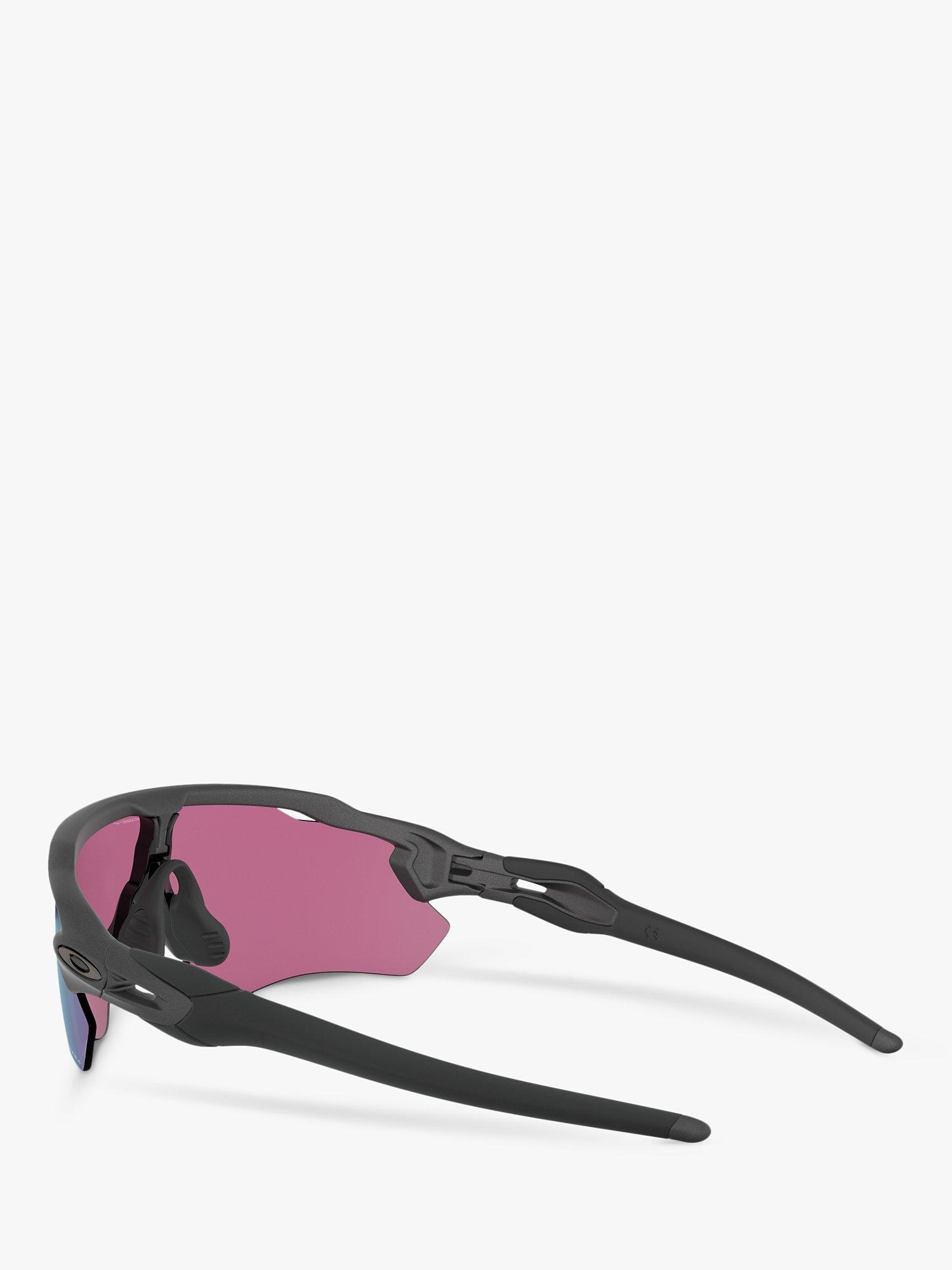 Product image 5 of 11, which shows Oakley OO9208 Men's Radar EV Path Wrap Sunglasses, Steel/Mirror Green