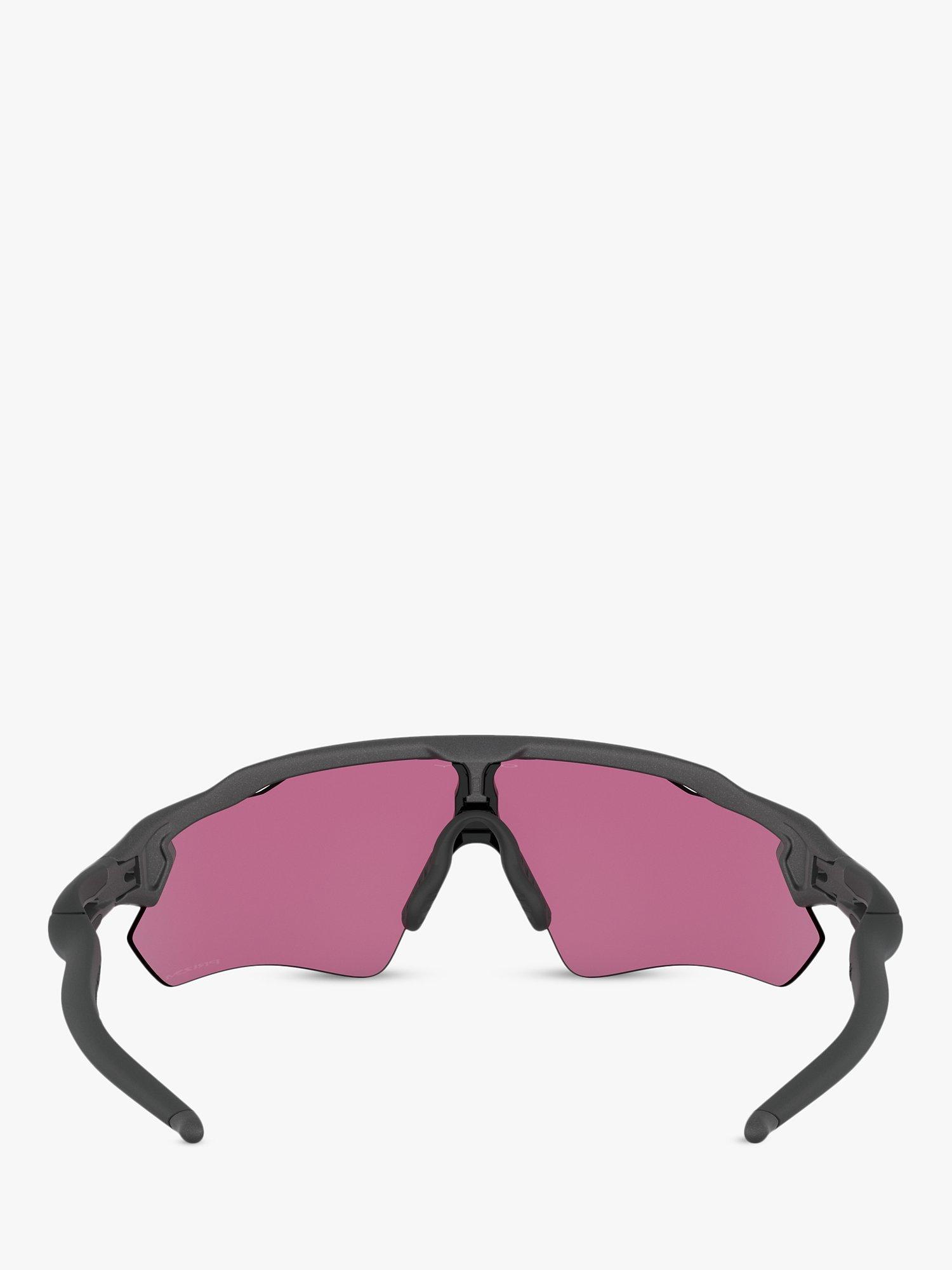 Product image 7 of 11, which shows Oakley OO9208 Men's Radar EV Path Wrap Sunglasses, Steel/Mirror Green