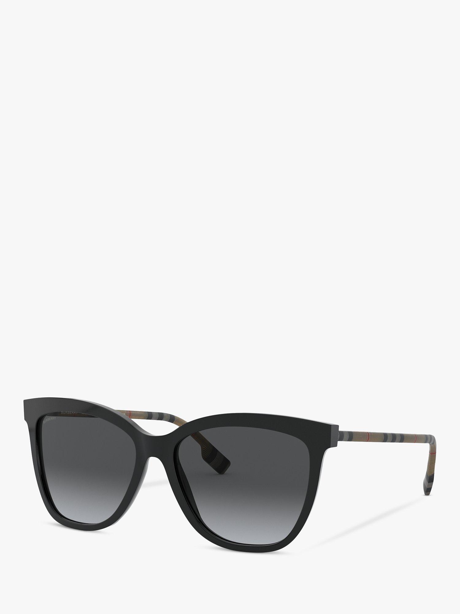 Burberry BE4308 Women's Polarised Square Sunglasses, Black/Grey Gradient