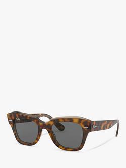 Ray-Ban RB2186 State Street Unisex Tortoise Shell Sunglasses, Light Brown, Light Brown