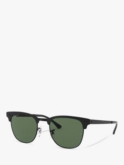 Ray-Ban RB3716 Unisex Square Polarised Sunglasses, Black Top Matte, Black Top Matte