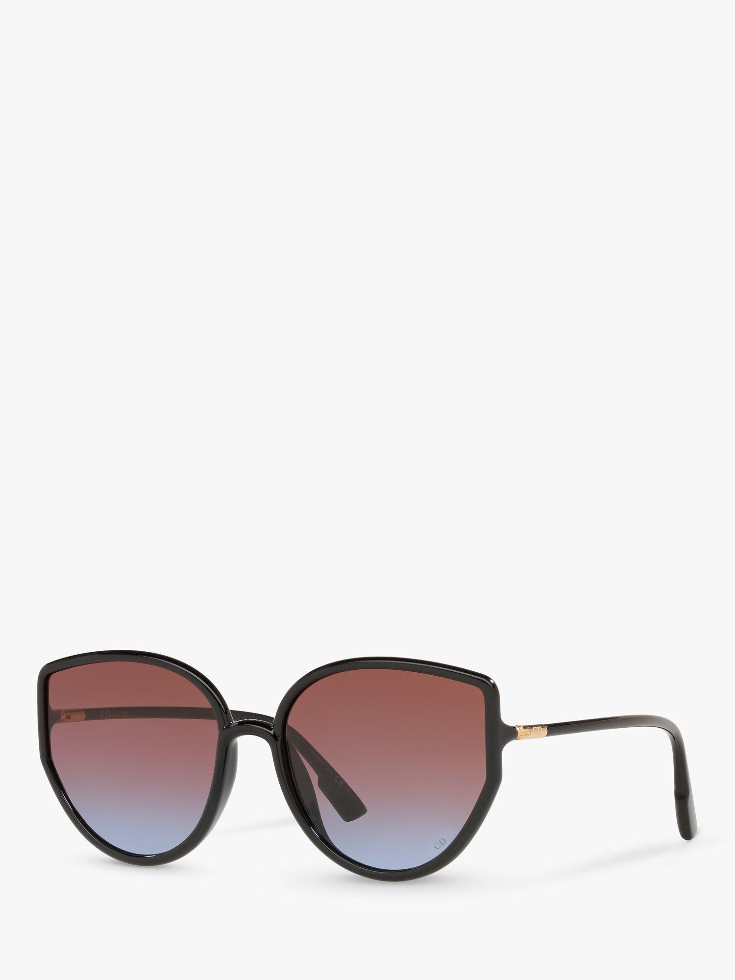 DIOR CD001289 Sostellaire4 Women's Cat's Eye Sunglasses, Black/Dark Red Gradient