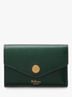 Mulberry Folded Multi-Card Small Classic Grain Leather Wallet, Mulberry Green