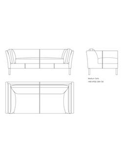 Halo Groucho Medium 2 Seater Leather Sofa, Dark Leg - view 2, London Leather