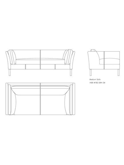 Halo Groucho Medium 2 Seater Leather Sofa, Dark Leg - view 2, London Leather