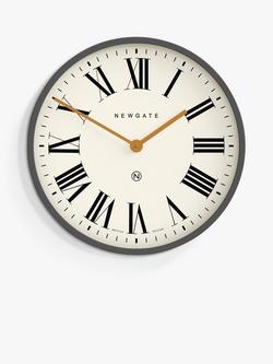 Newgate Clocks Mr Butler Roman Numeral Analogue Wall Clock, 45cm, Grey/Cream