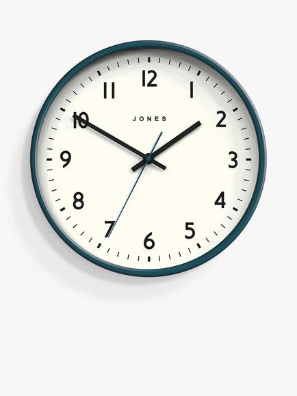 Jones Clocks Jam Analogue Wall Clock, 30cm, Peacock Blue