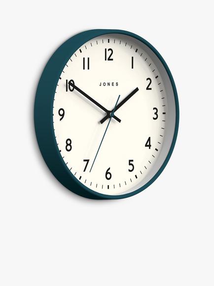 Jones Clocks Jam Analogue Wall Clock, 30cm - view 2, Peacock Blue