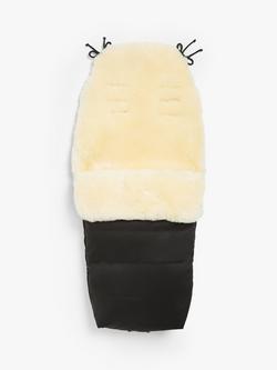 John Lewis Sheepskin Footmuff, Black, Black
