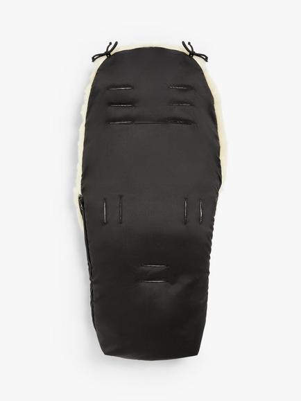 John Lewis Sheepskin Footmuff, Black - view 2, Black