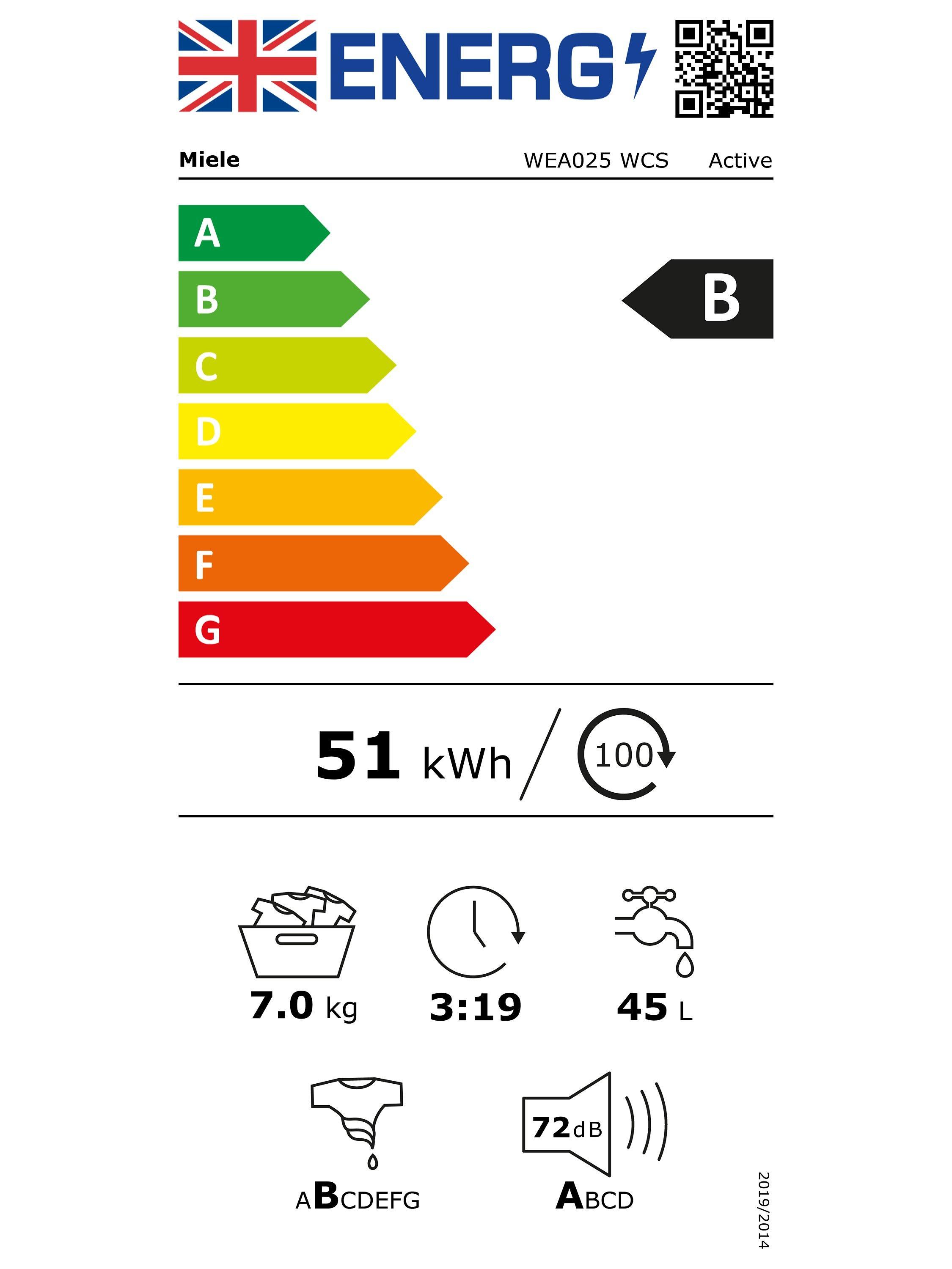 This item is rated B for energy efficiency on a scale from A (most efficient) to G (least efficient).