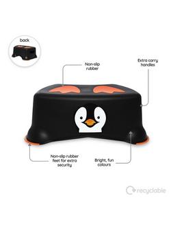 My Carry Potty My Little Step Stool, Penguin - view 2, Black/Orange