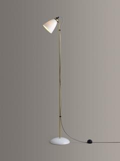 Original BTC Hector Medium Dome Floor Lamp, White/Brass
