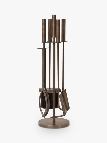 Ivyline Fireplace Tools Set Round, Antique Copper - view 2, 