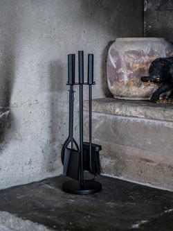 Ivyline 3 Piece Iron Fireplace Set, Black - view 2, 