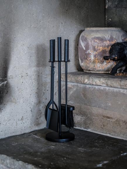 Ivyline 3 Piece Iron Fireplace Set, Black - view 2, 