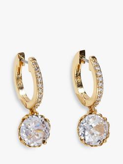 kate spade new york That Sparkle Pave Hoop Earrings, Gold/Clear