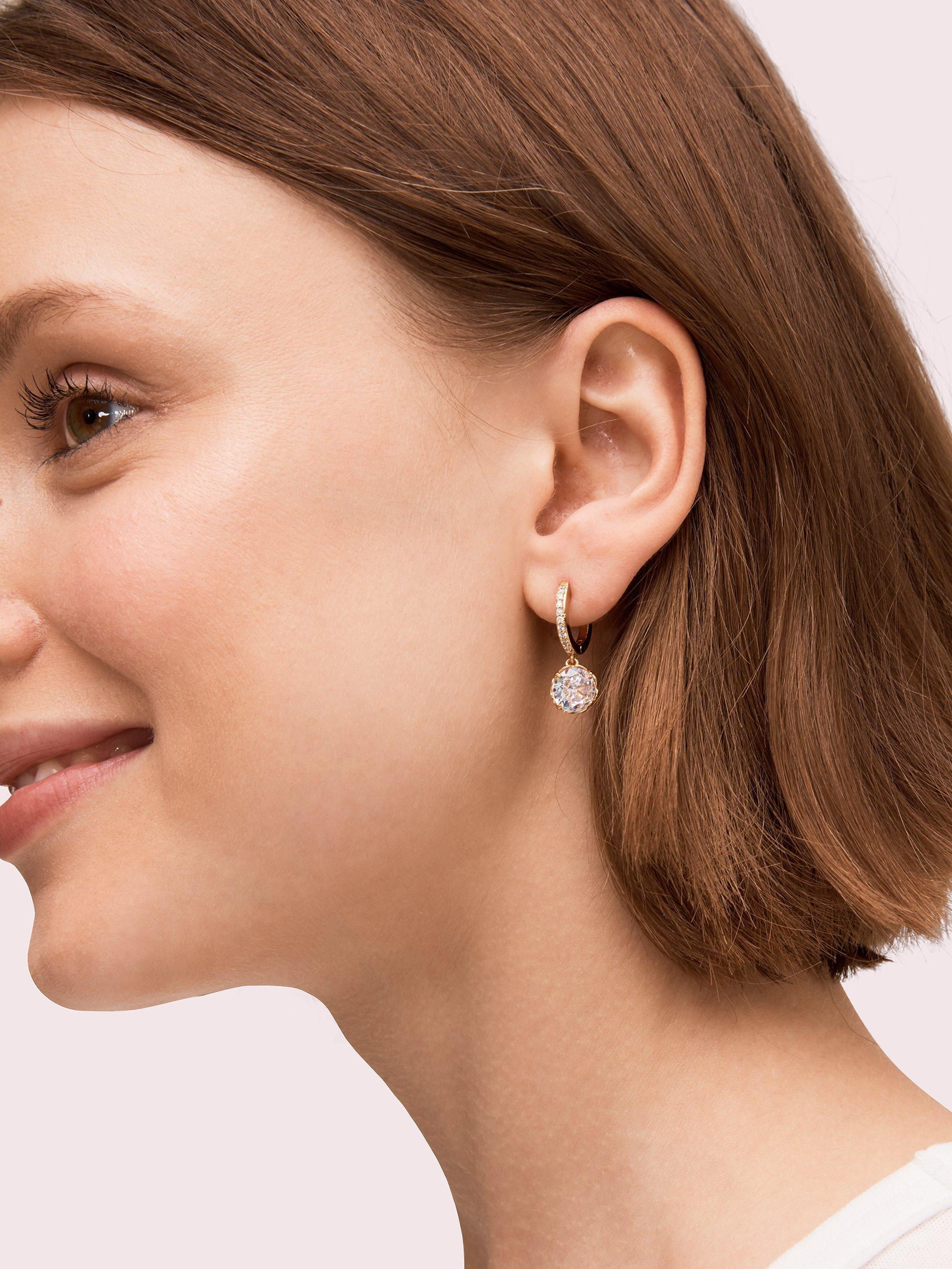 kate spade new york That Sparkle Pave Hoop Earrings Gold Clear