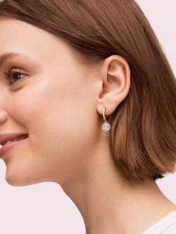 kate spade new york That Sparkle Pave Hoop Earrings - view 2, Gold/Clear