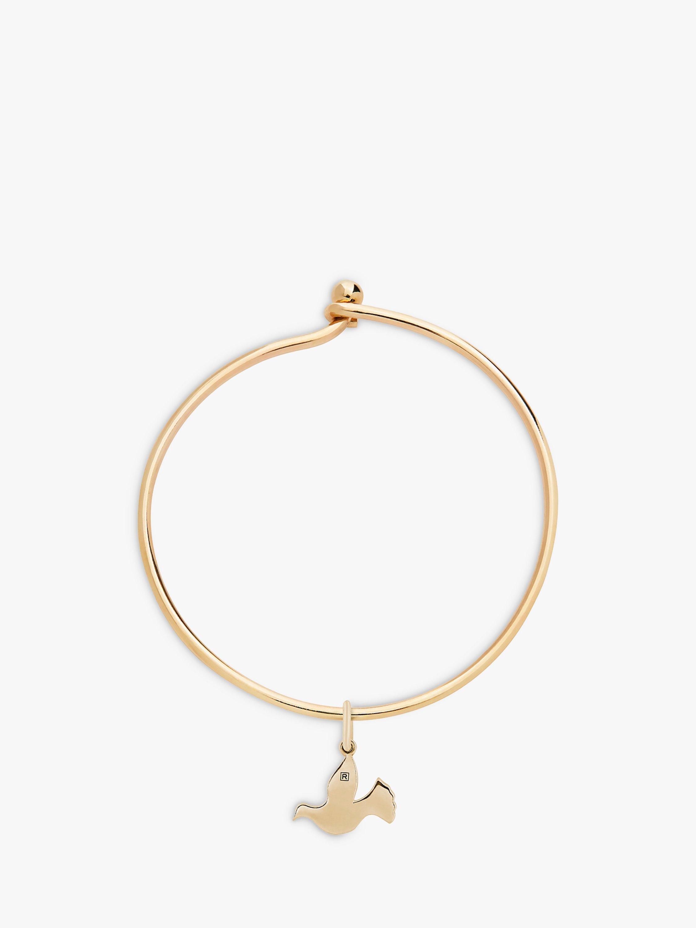 Recognised Popon Small Bangle and Dove Popon Charm, Gold