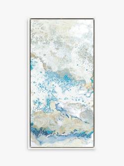 John Lewis Ritika GandhiGolden Finch Abstract Framed Canvas, Set of 2, 84 x 44cm, Gold/Blue - view 2, Gold/Blue