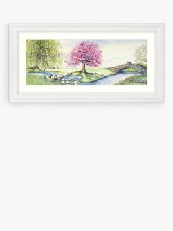 John Lewis Catherine Stephenson Riverbank Bunnies Framed Print & Mount, 55 x 111cm, Green/Multi, Green/Multi