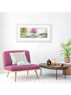 John Lewis Catherine Stephenson Riverbank Bunnies Framed Print & Mount, 55 x 111cm, Green/Multi - view 2, Green/Multi