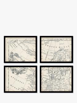 Map of Europe Vintage Framed Prints Set, 9 Piece, Brown/Multi - view 2, Brown/Multi