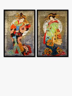 John Lewis John Butler 'Geisha Entertainer' Framed Print & Mount, Set of 2, 62 x 42cm, Multi, Multi