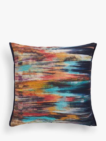 John Lewis Zia Stripe Cushion, Blue / Multi, Blue / Multi