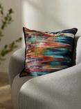 John Lewis Zia Stripe Cushion, Blue / Multi