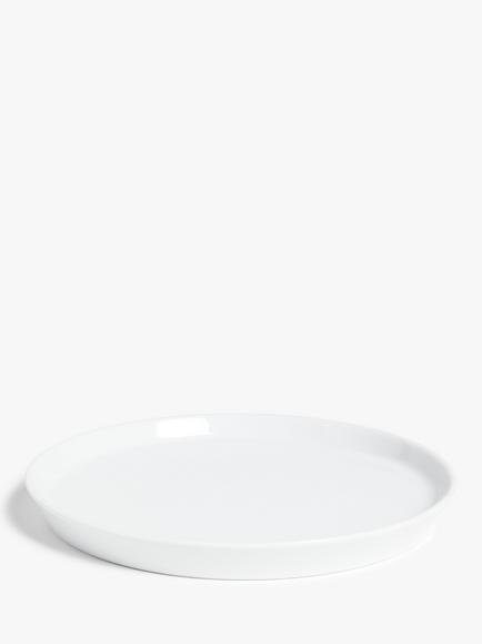 John Lewis Dine Porcelain Flat Side Plate, 21.5cm, White - view 2, White