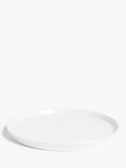 John Lewis Dine Porcelain Flat Dinner Plate, 26.5cm, White - view 2, White