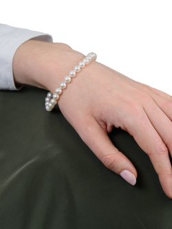 E.W Adams Akoya Cultivated Pearl Bracelet, Gold/Cream - view 2, Gold/Cream