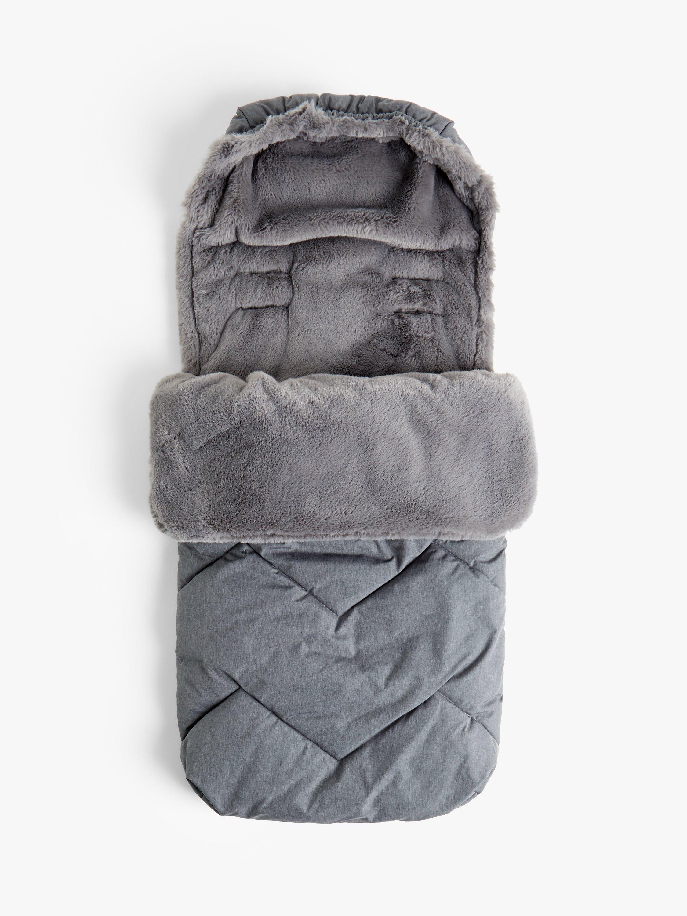 John Lewis Baby Faux Fur Footmuff Grey