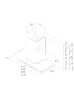 Elica THIN-70 69.8cm Chimney Cooker Hood, A Energy Rating, Stainless Steel - view 2, Stainless Steel