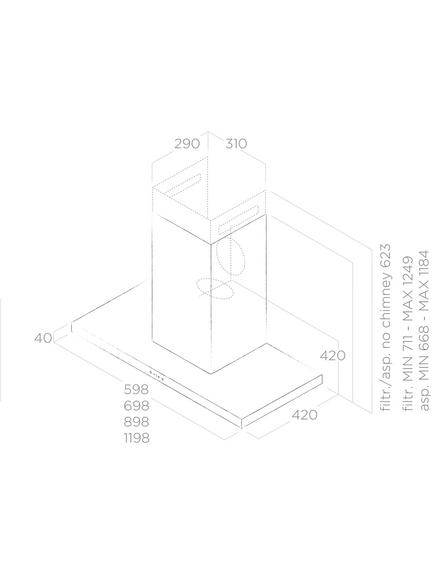 Elica THIN-60 59.8cm Chimney Cooker Hood, A Energy Rating, Stainless Steel - view 2, Stainless Steel