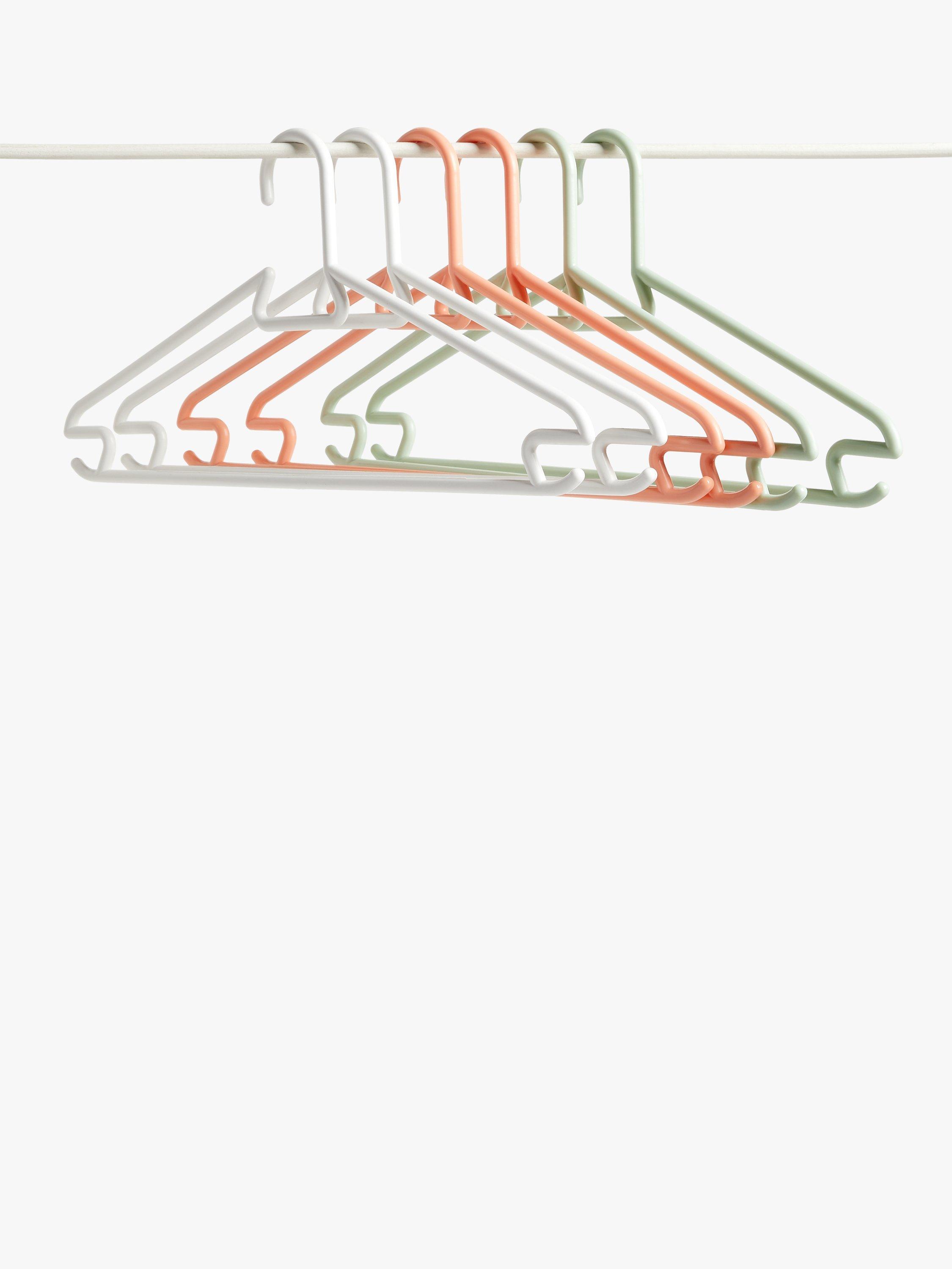 John Lewis ANYDAY Plastic Hangers, Set of 6, Multi