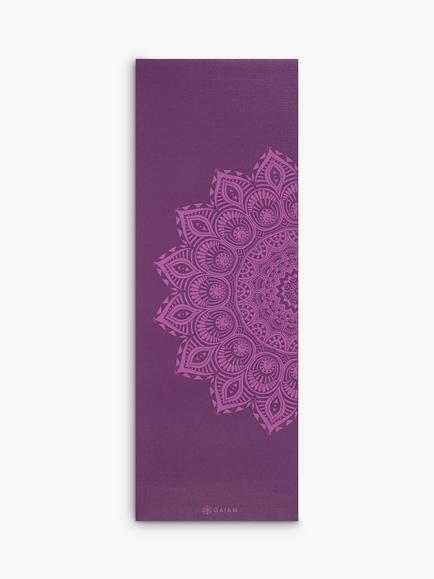 Gaiam Premium Mandala 6mm Yoga Mat, Purple - view 2, Purple