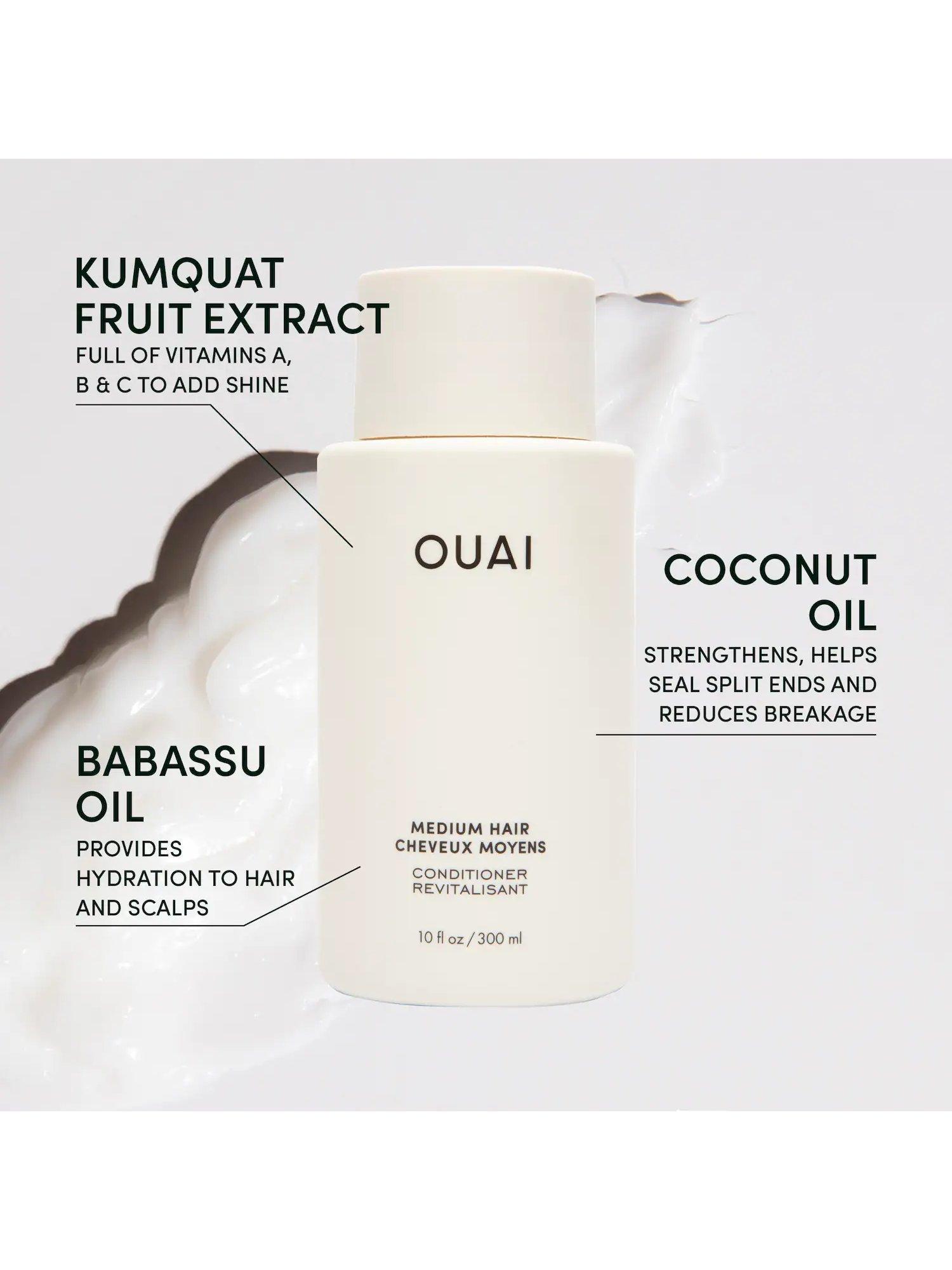 Product image 2 of 3, which shows OUAI Medium Hair Conditioner Refill, 946ml