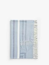 John Lewis Striped Coastal Throw, Blue