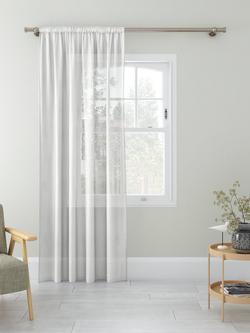 John Lewis Fine Dot Voile Fabric - view 2, Whte