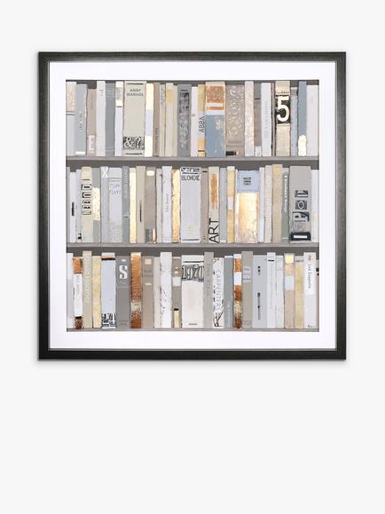 Art Marketing Sabrina Roscino The Library Framed, Glazed Print & Mount, 90 x 90cm, Natural - view 2, Natural